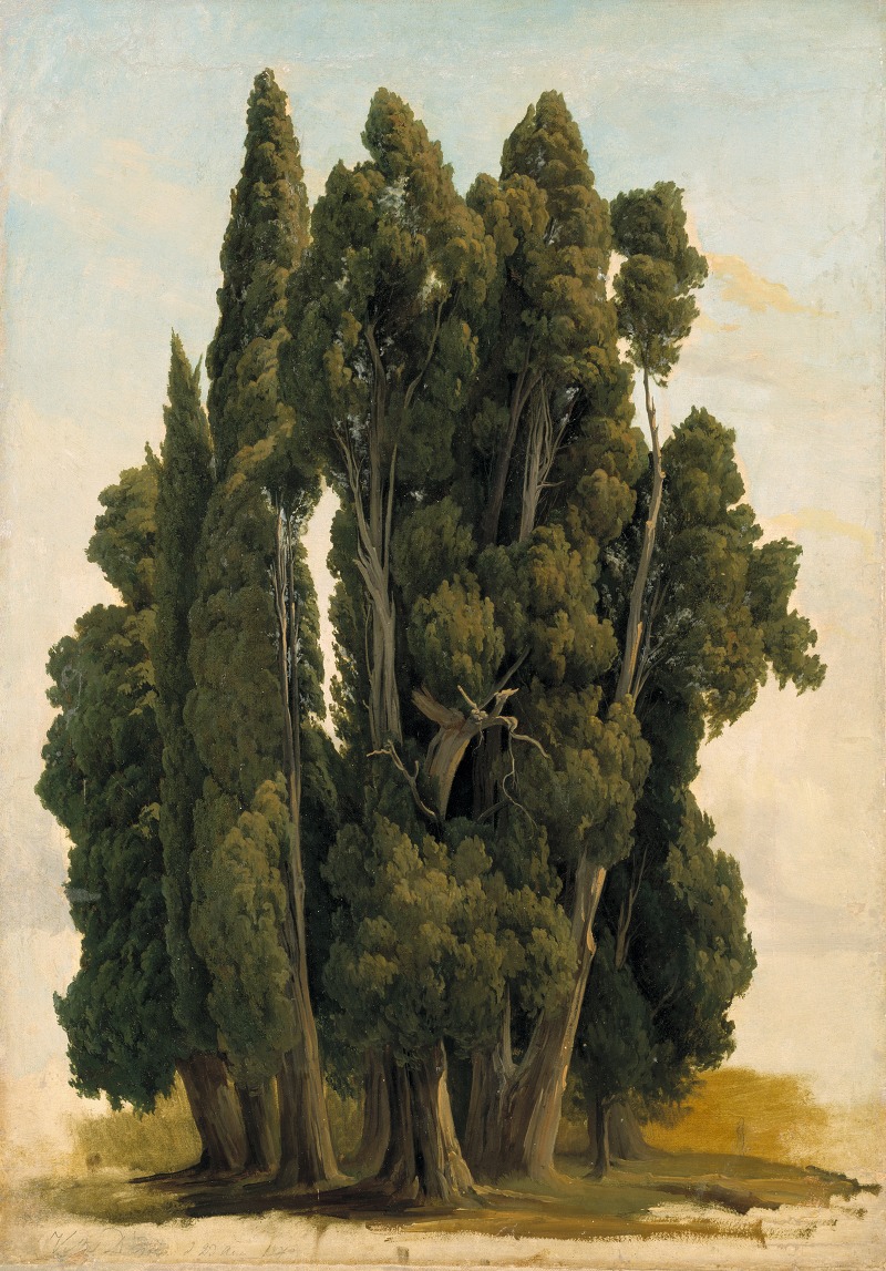Gustaf Wilhelm Palm - Cypresses. Study