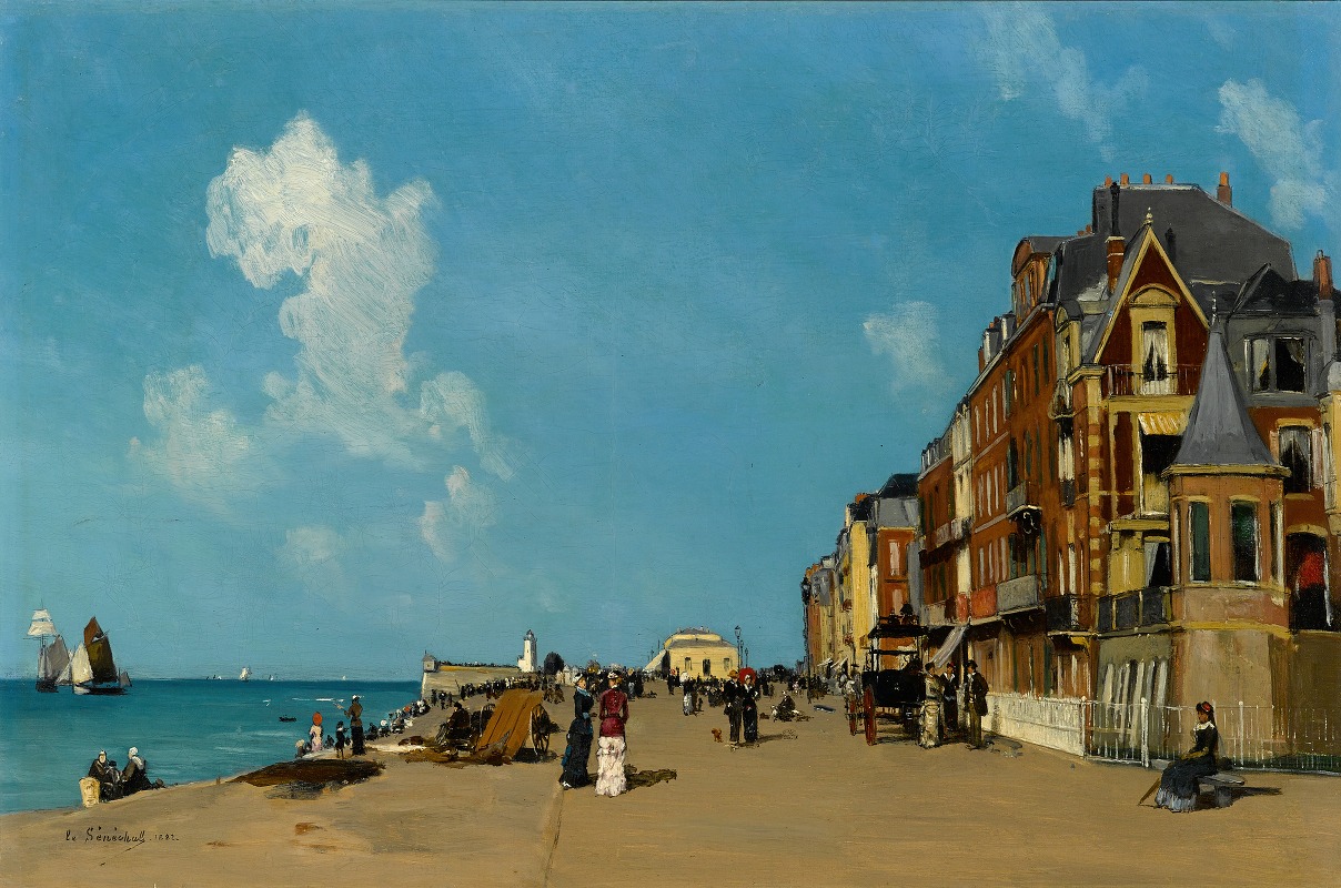 Gustave-Édouard Le Sénéchal de Kerdréoret - Figures on a promenade