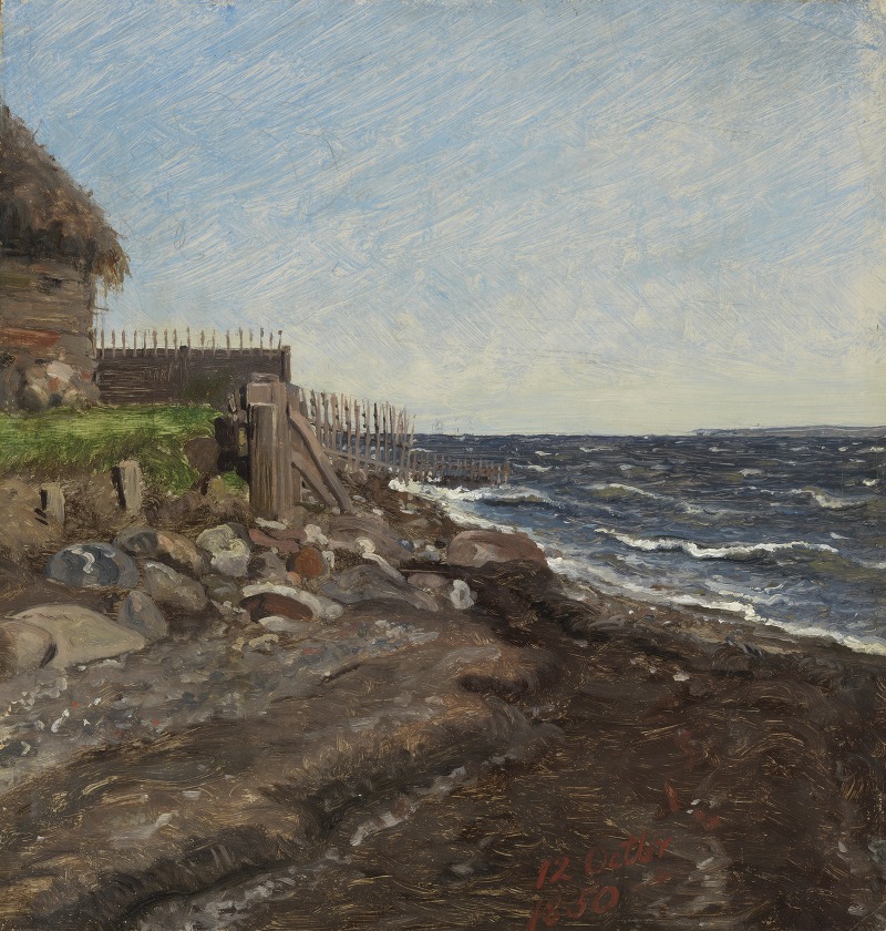 Jørgen Roed - The Coast at Hellebæk. Study