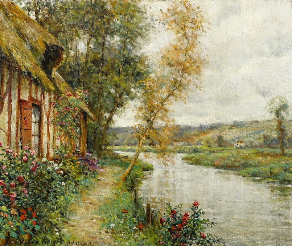 Louis Aston Knight - A cottage by a river, Normandy