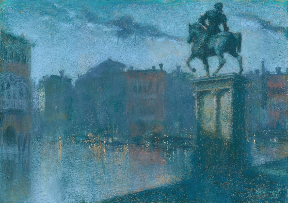 Lucien Lévy-Dhurmer - Campo Santi Giovanni e Paolo, Venice at dusk