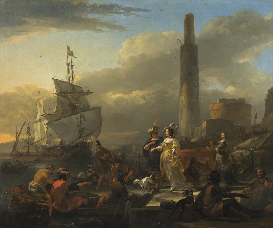 Nicolaes Pietersz. Berchem - A Harbour Scene
