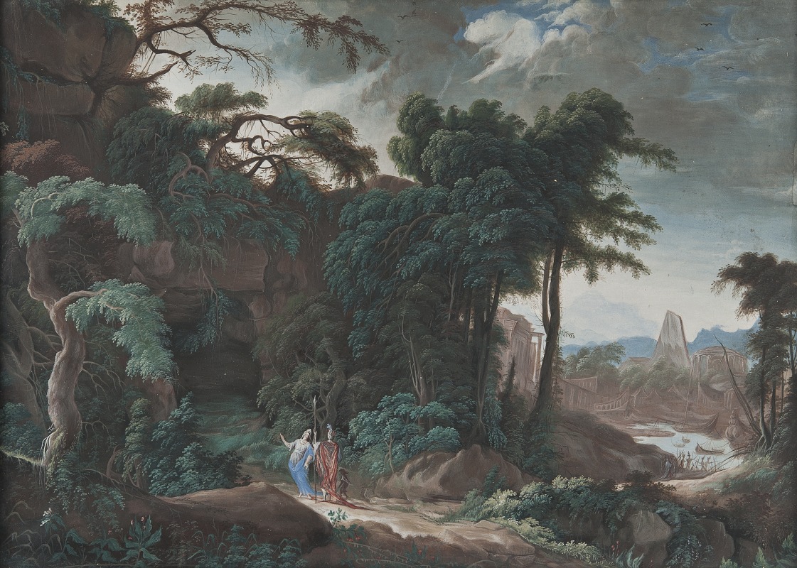 Pierre Antoine Patel the younger - Forest landscape with figures