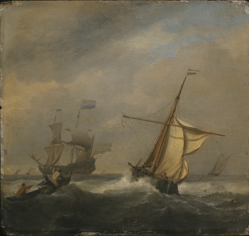 Willem van de Velde the Younger - Fishing Boats in a Gabe