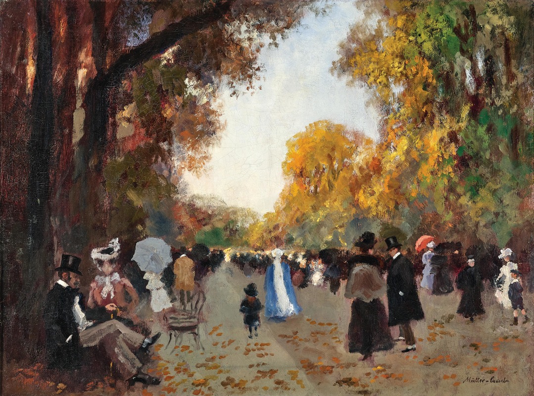 Adolf Leonhard Müller-Cassel - Promenade in the Tiergarten in Berlin