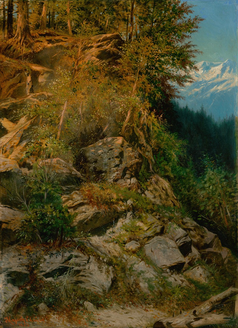 Eduard Majsch - Rocky Hillside in a Mountain Landscape
