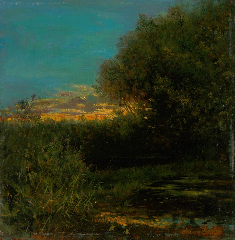 Eduard Majsch - Sunset and Tree Shade