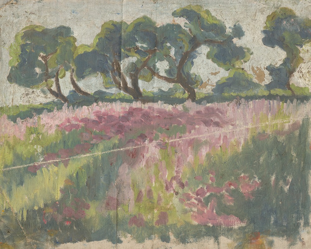 Frida Konstantin - Blooming Meadow with Trees