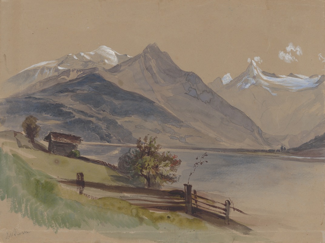 Friedrich Carl von Scheidlin - Alpine Landscape with a Lake
