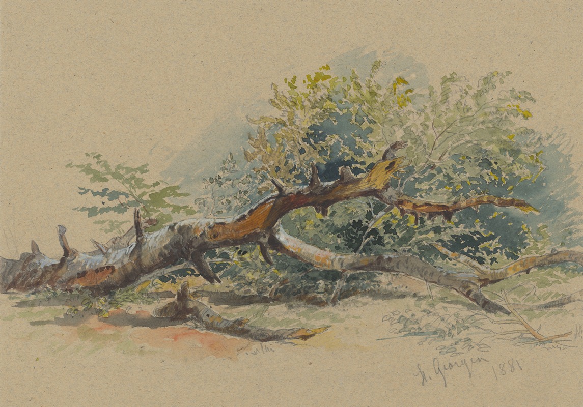 Friedrich Carl von Scheidlin - Study of a Cut Down Tree