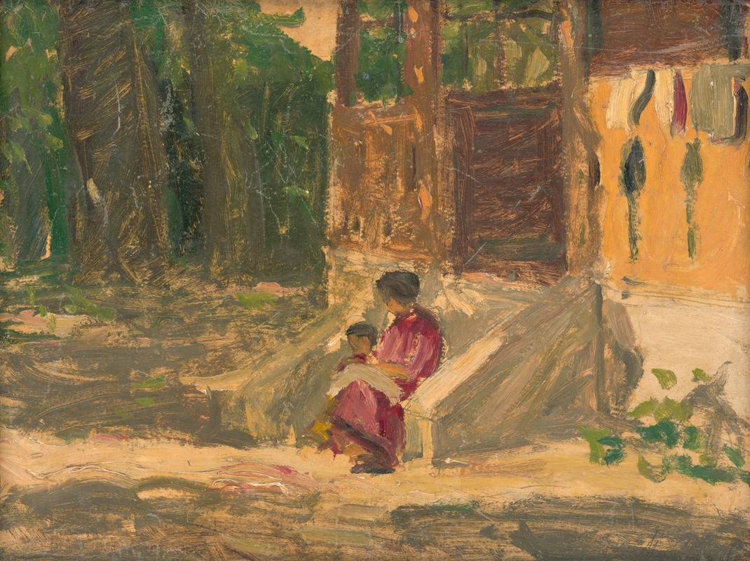 Jozef Teodor Mousson - In front of a House