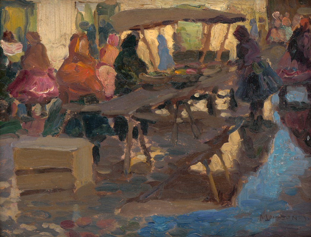 Jozef Teodor Mousson - Study from a Marketplace