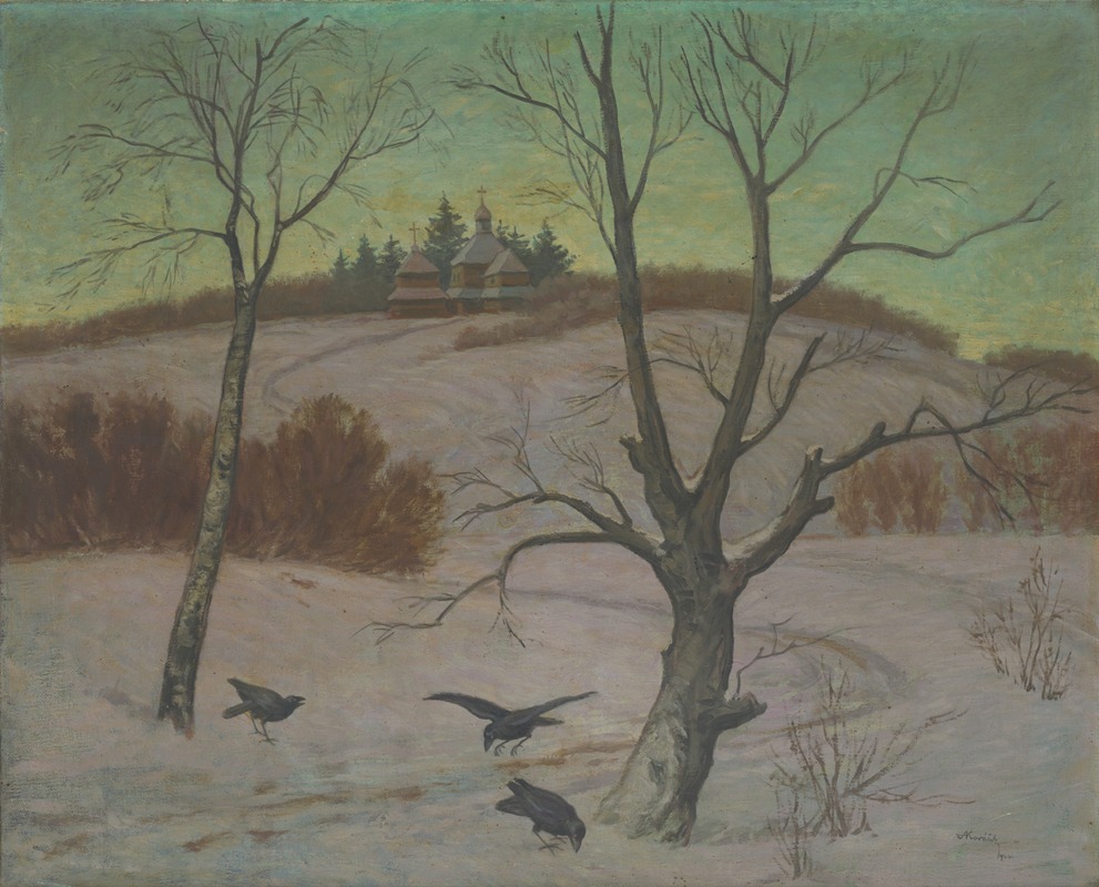 Andrej Kováčik - Winter Landscape with a Church