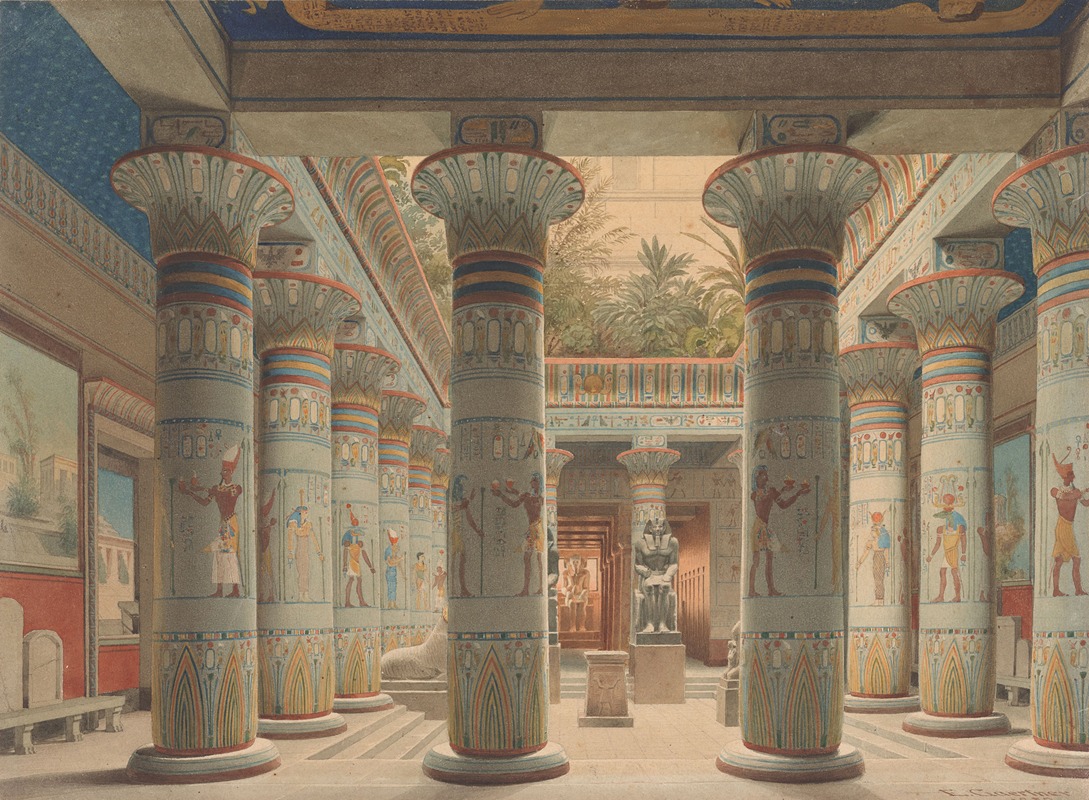 Eduard Gaertner - The Egyptian Temple Court in the Neues Museum, Berlin