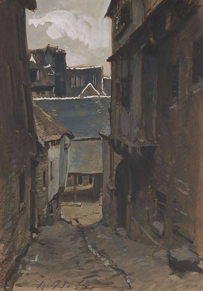 Eugène Isabey - A Street in Morlaix