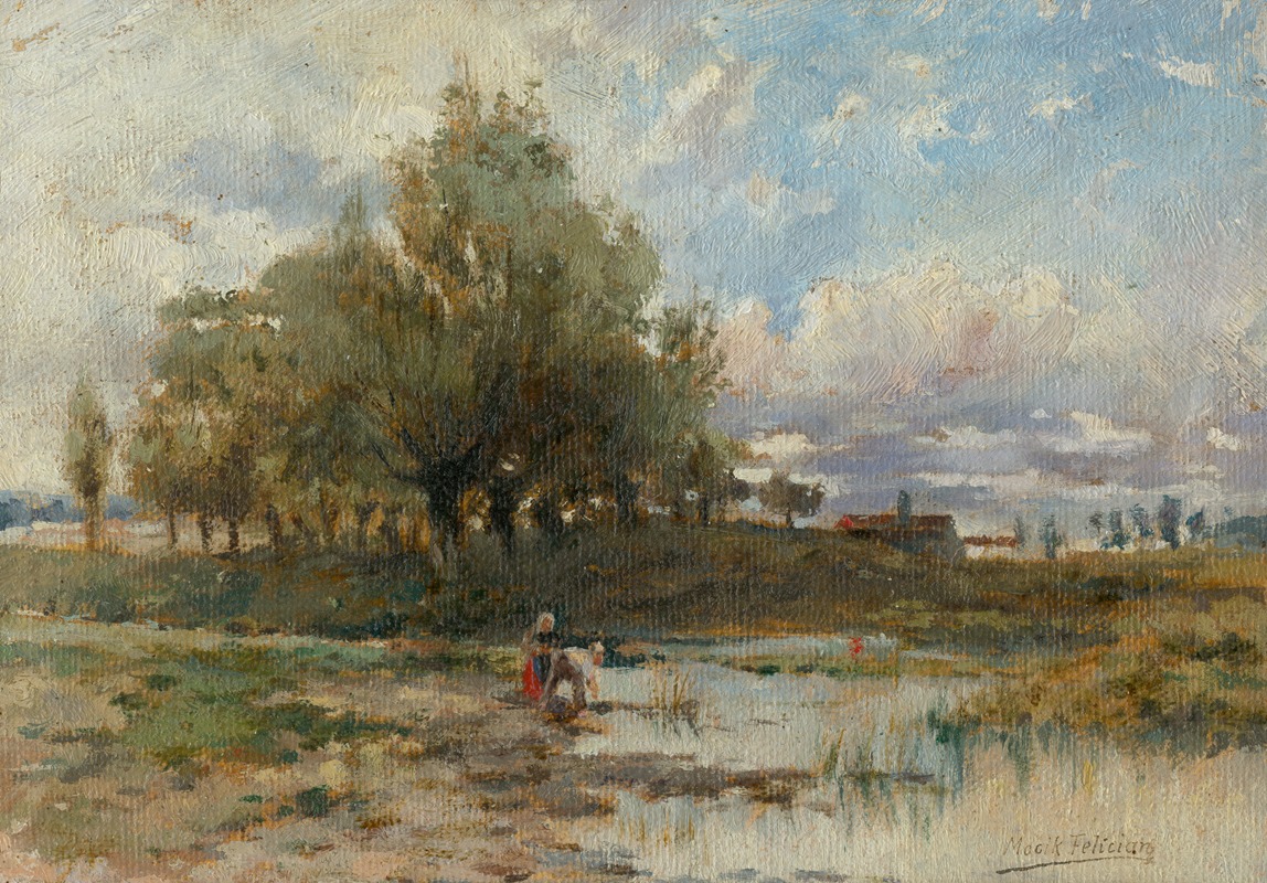 Felicián Moczik - Landscape with Pond