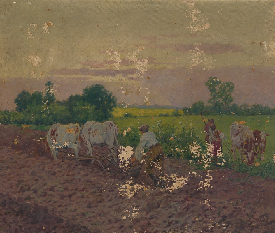 Gustáv Mallý - Ploughing