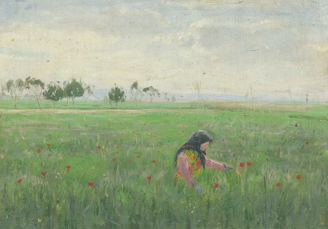 Karol Miloslav Lehotský - Woman in a Meadow