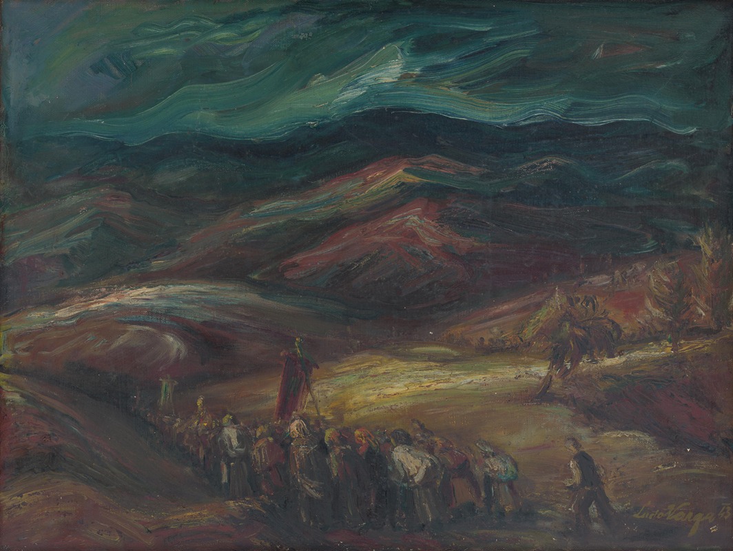 Ľudovít Varga - Landscape with Procession