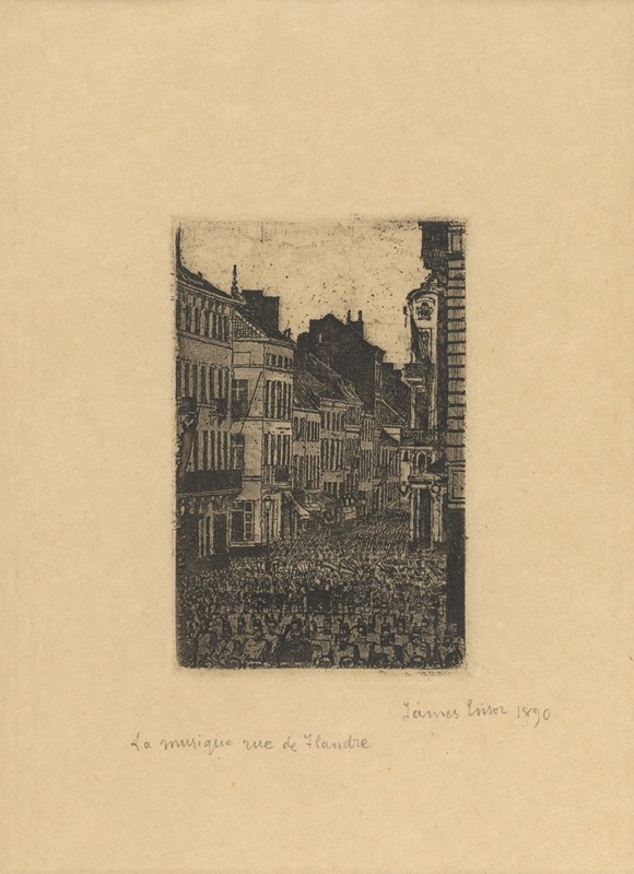 James Ensor - Muziek in de Vlaanderenstraat in Oostende