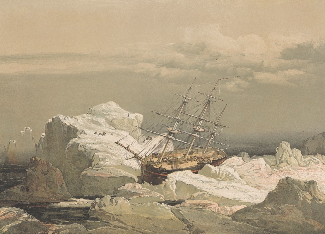 Samuel Gurney Cresswell - Critical position of H.M.S. Investigator, on the North Coast of Baring Island, August 20, 1851