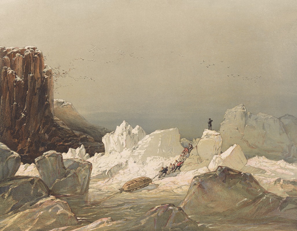 Samuel Gurney Cresswell - Sledging over Hummocky Ice, April 1853