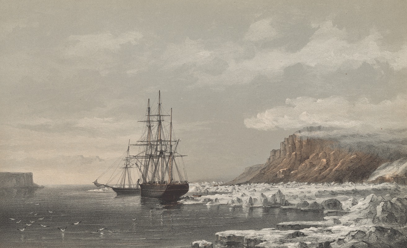 Walter William May - H.M.S. Assistance and Pioneer fast to the Floe, off Cape Majendie, Wellington Channel, 1853