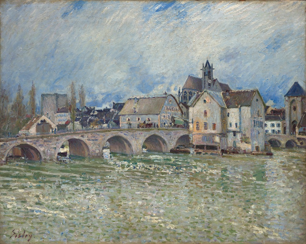 Alfred Sisley - Le Pont de Moret-sur-Loing, temps de crue