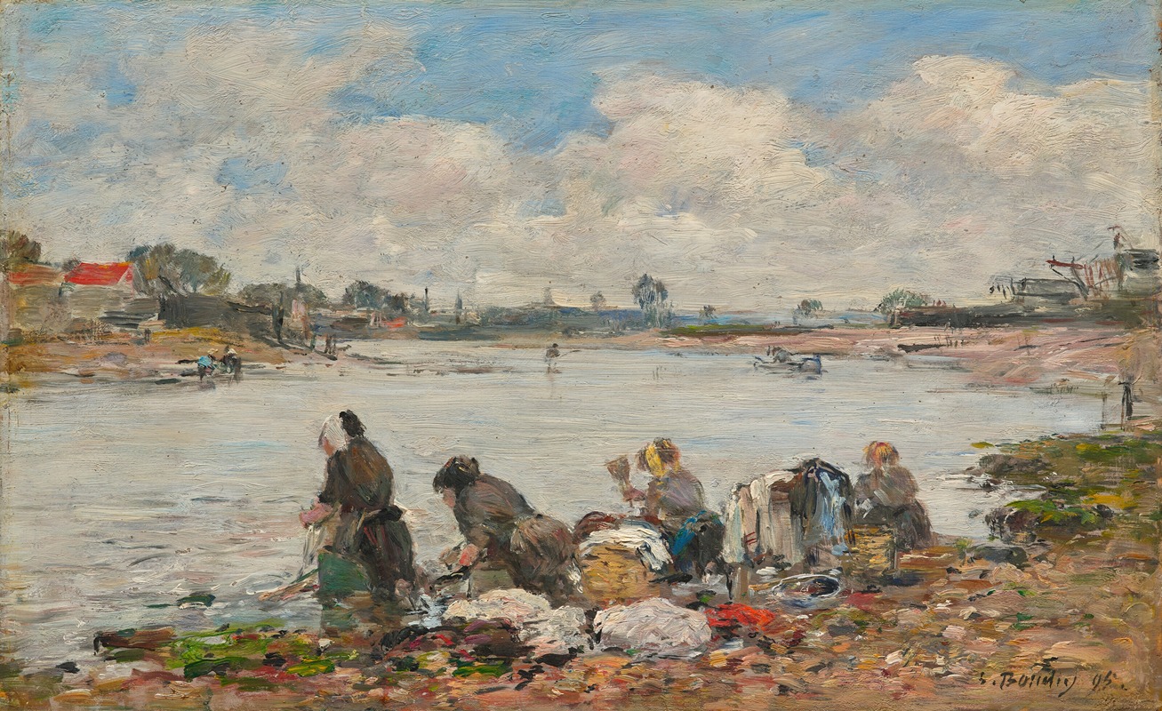 Eugène Boudin - Laveuses au bord de la Touques