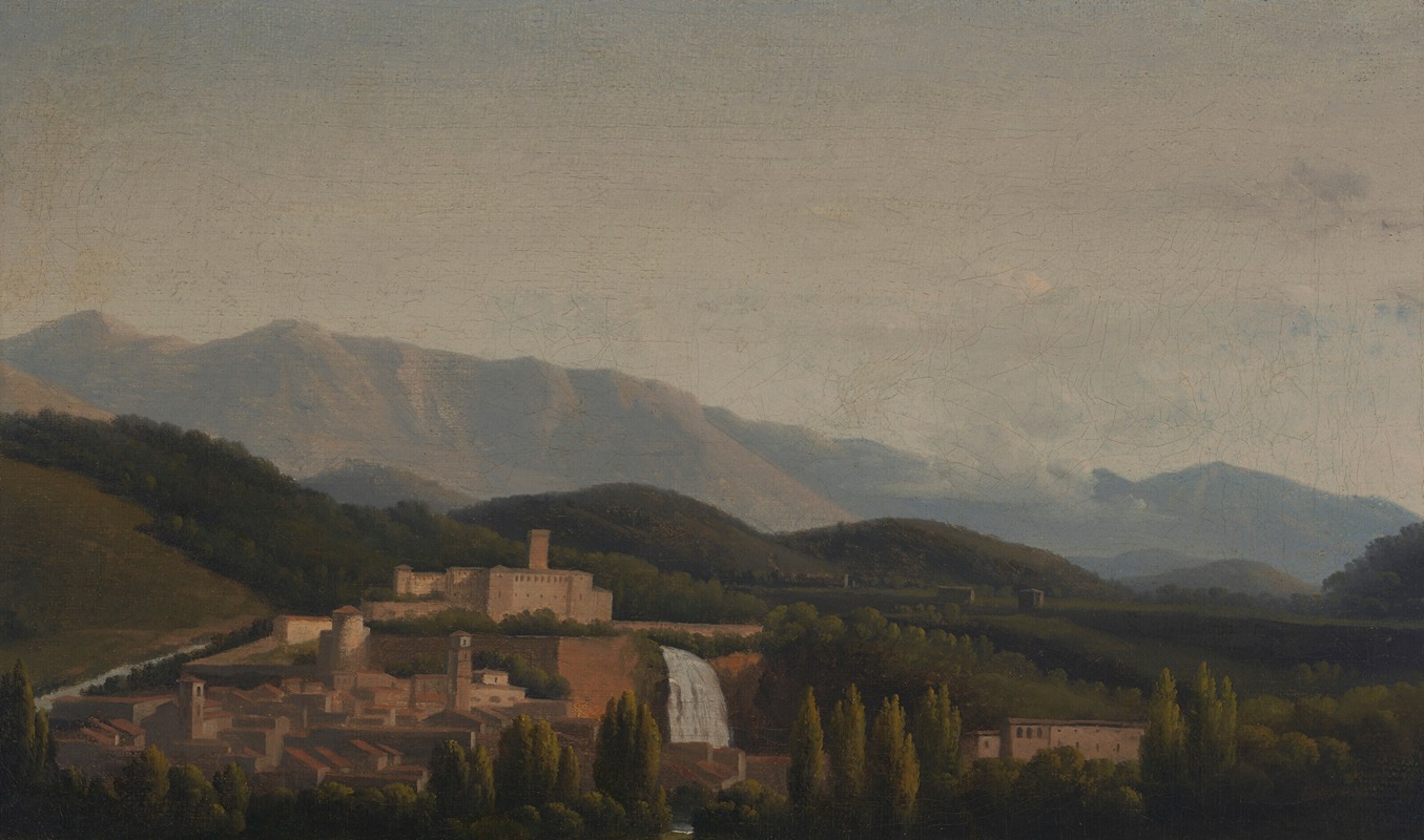 Jean-Joseph-Xavier Bidauld - Extensive Italian landscape with a town