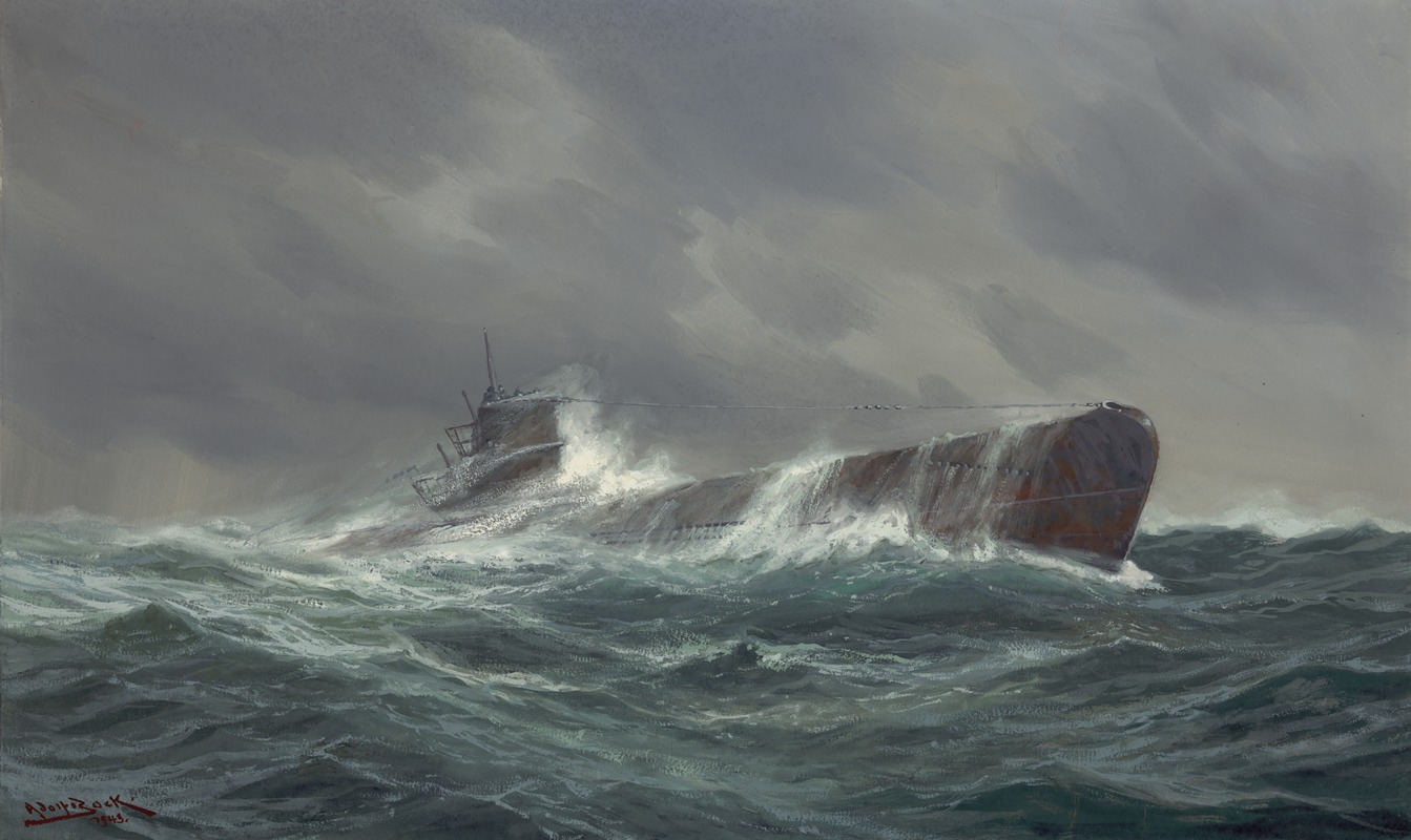 Adolf Bock - Submarine at sea