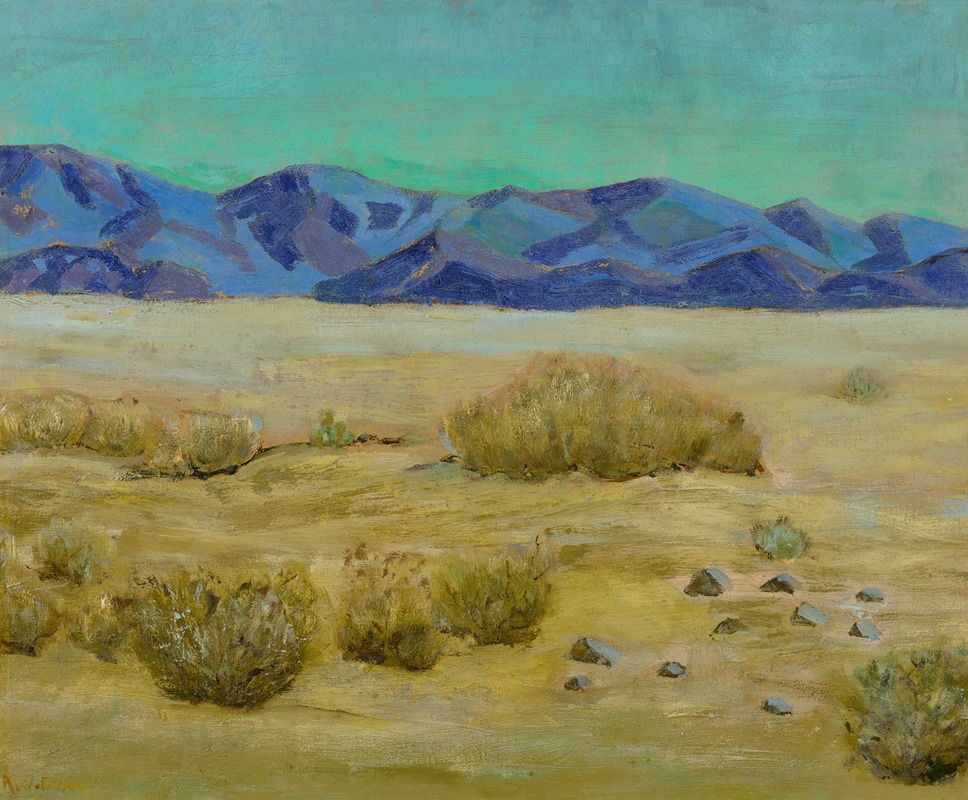 Arthur Wesley Dow - Desert Scene with Mountains