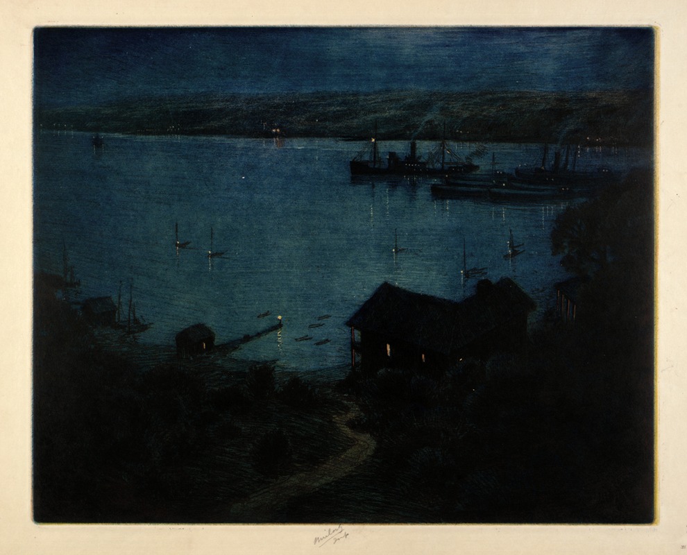 Charles Frederick William Mielatz - Moonlight–Hudson River