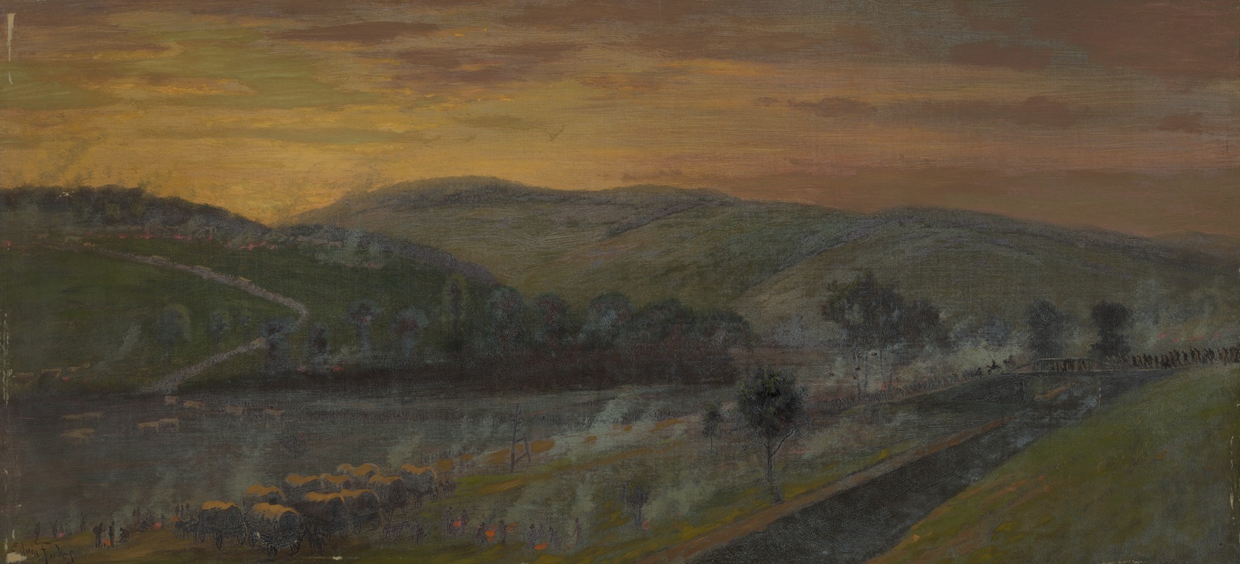 Edwin Forbes - Escape of the Army of Virginia, commanded by General Lee, over the Potomac River near Williamsport