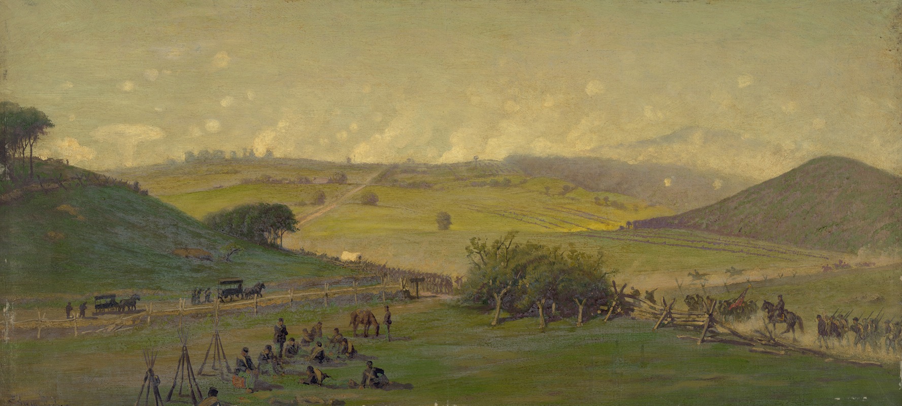 Edwin Forbes - General view of the Union lines on the morning of July 3rd, 10 AM, during the attack of Johnston’s Div. C.S.A.