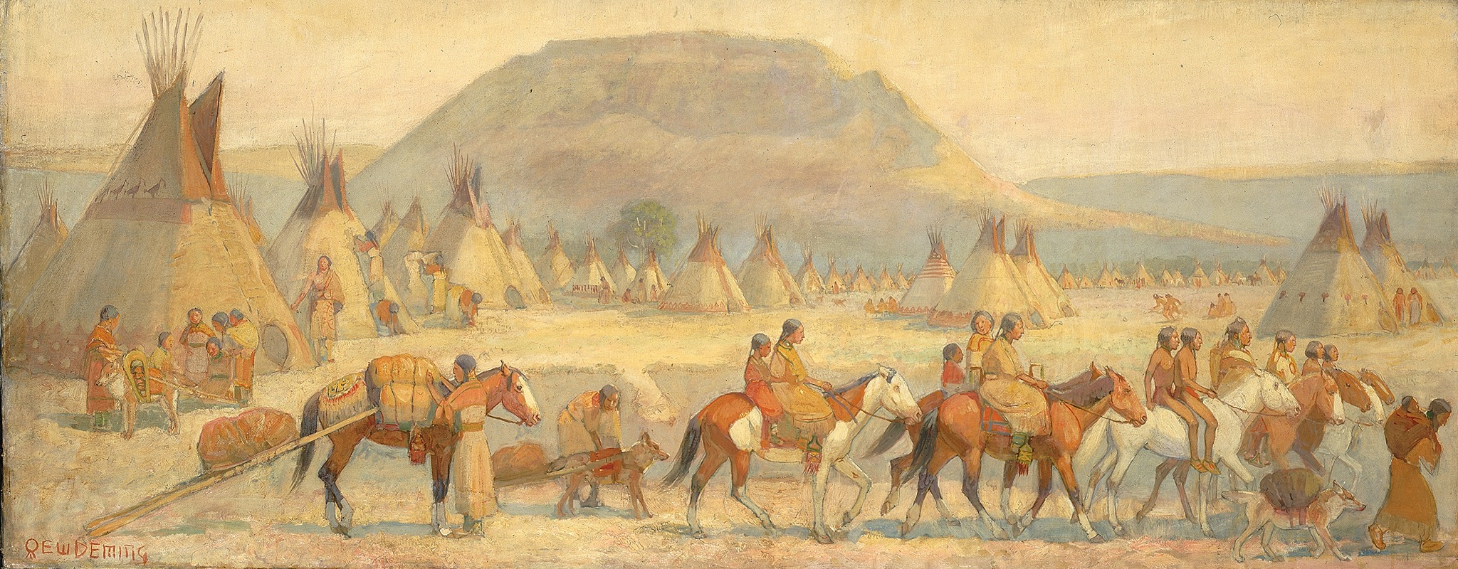 Edwin Willard Deming - Blackfoot Camp Scene