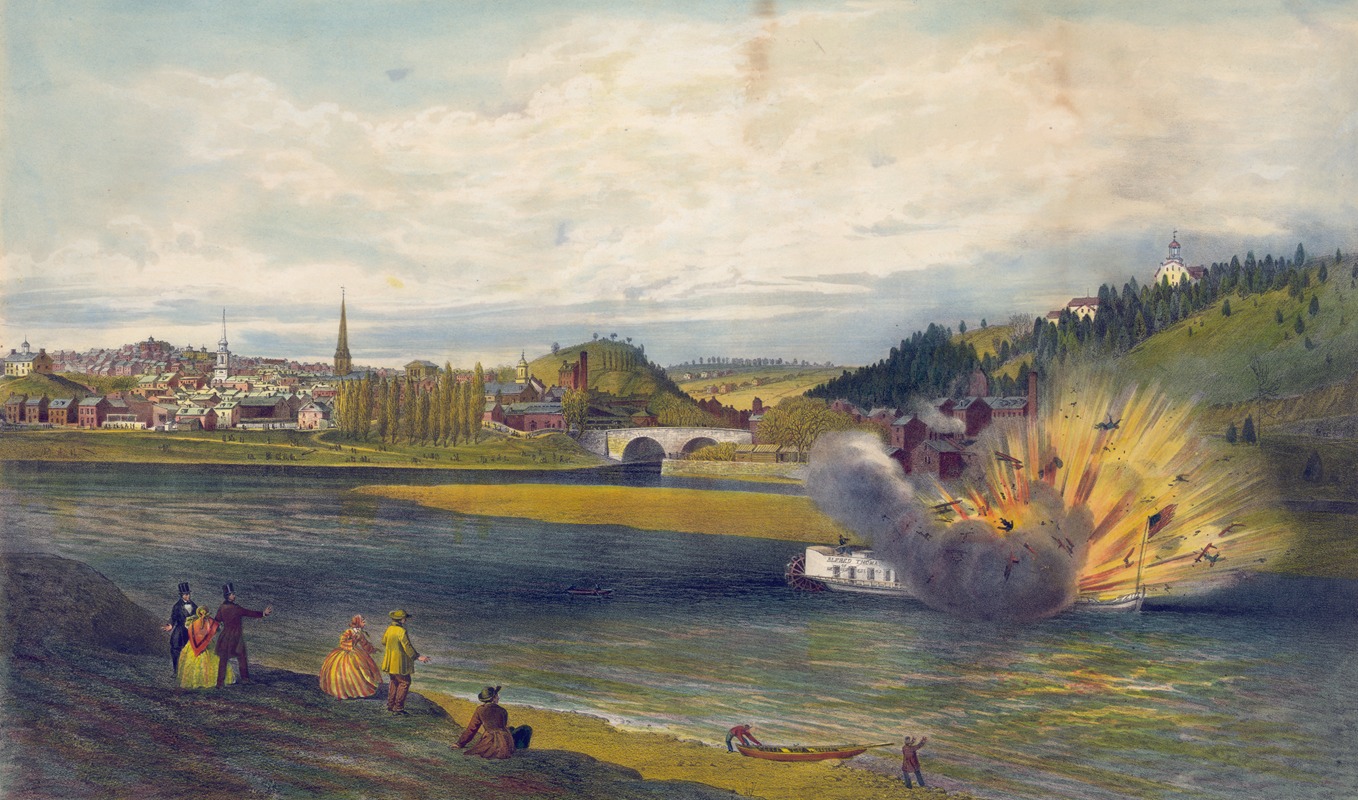 James Fuller Queen - Explosion of the Alfred Thomas at Easton Pa. March 6th 1860.