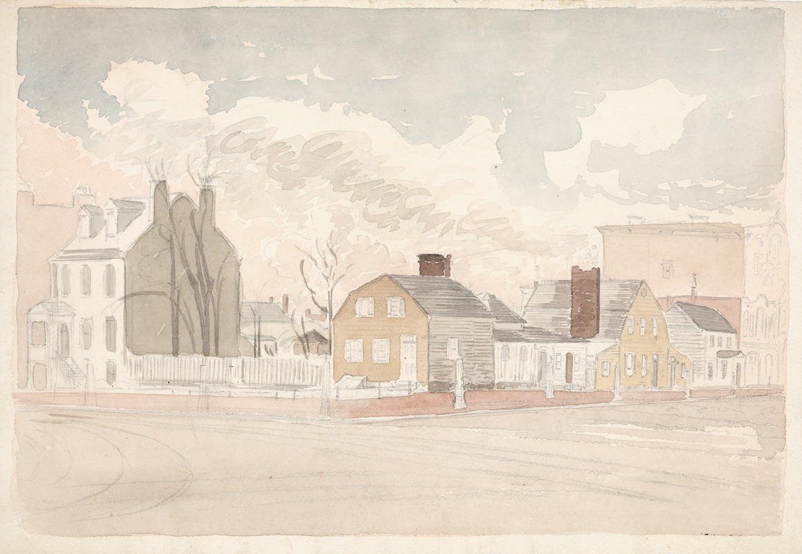 James Madison Alden - View from N.E. corner, 17th & H sts, Spring of 1875. Washington, D.C.