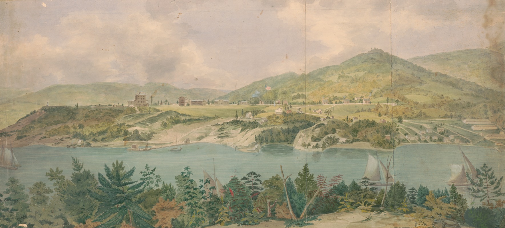 John Rubens Smith - West Point from Constitution Island