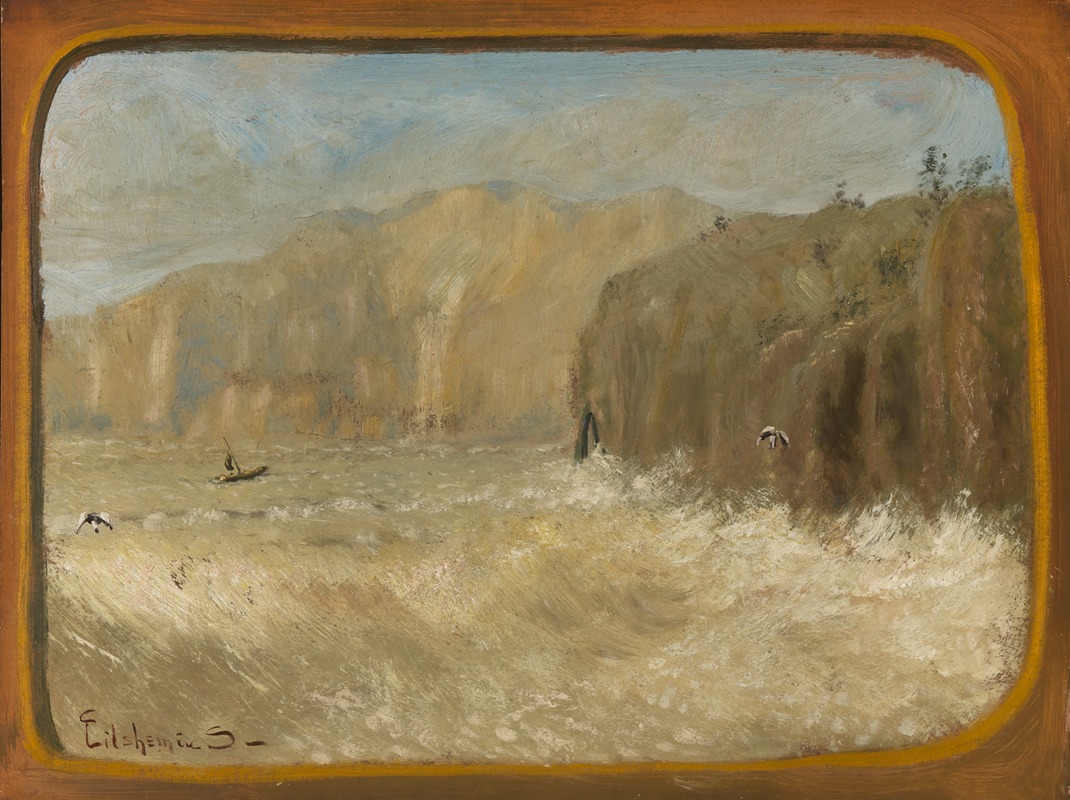 Louis M. Eilshemius - Two Gulls and Cliffs