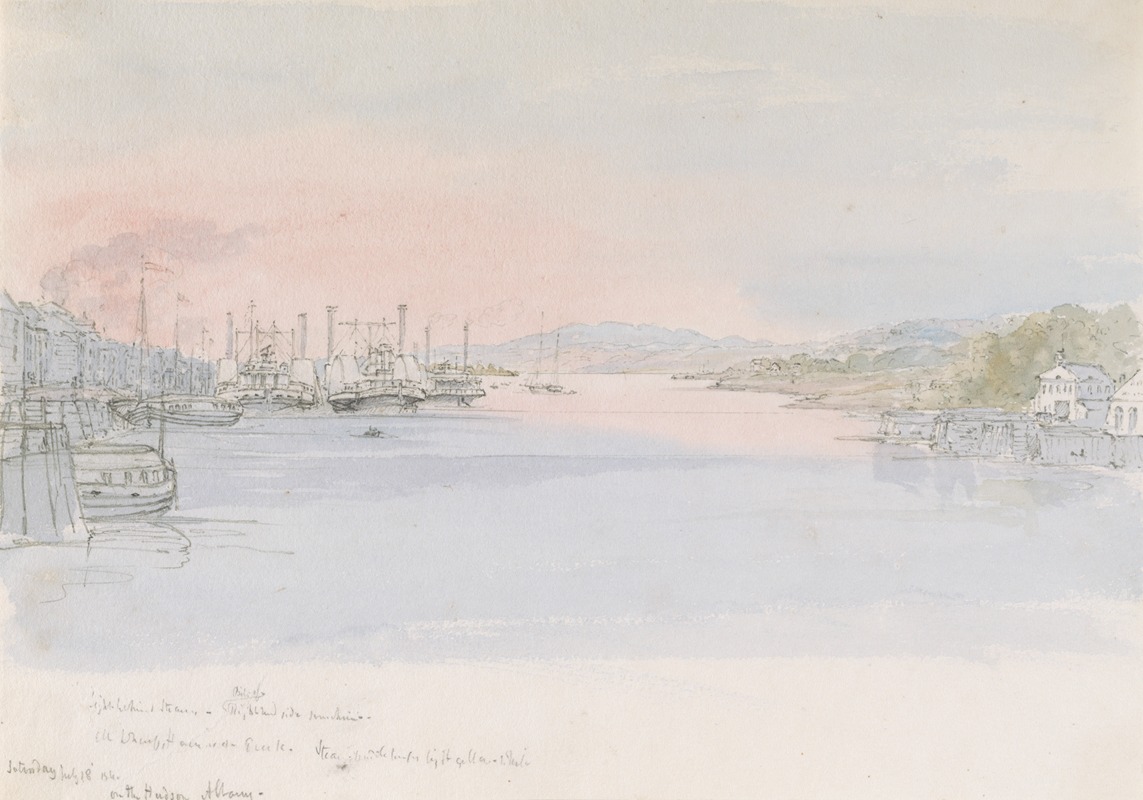 Michael Seymour - The Hudson River at Albany, U.S. Saturday July 18th 1846
