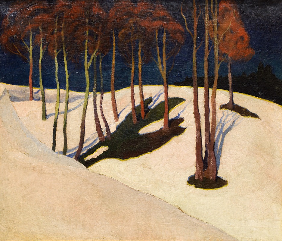 Stanisław Ignacy Witkiewicz - Landscape with red trees