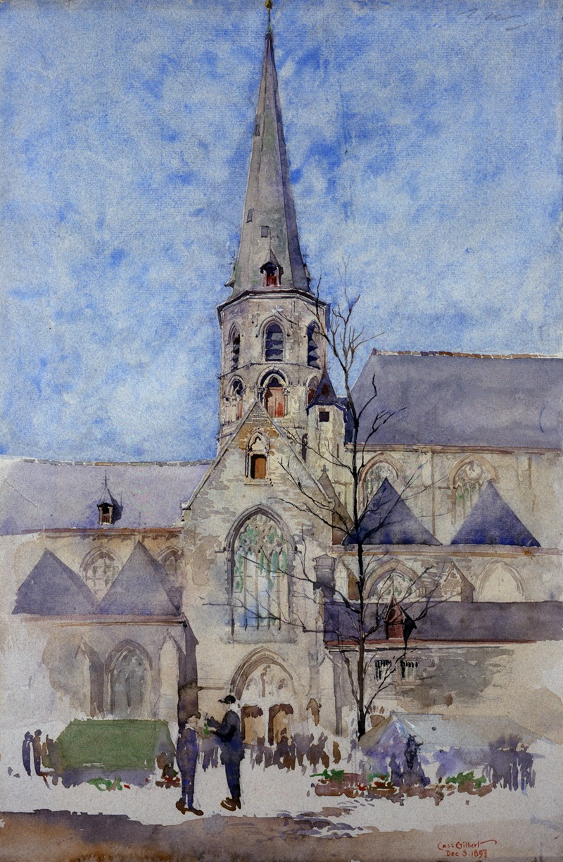 Cass Gilbert - A Market Day (Church of St. Jacques, Ghent, Belgium)