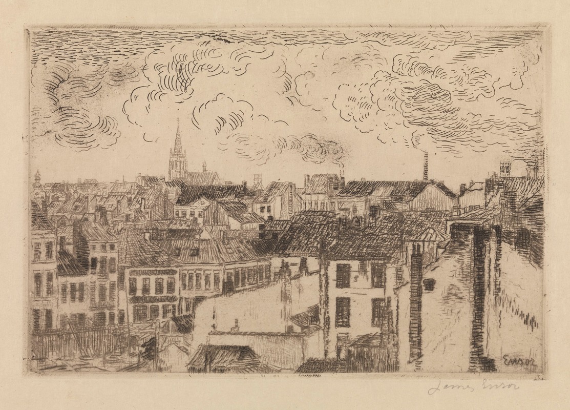 James Ensor - Roofs at Ostend