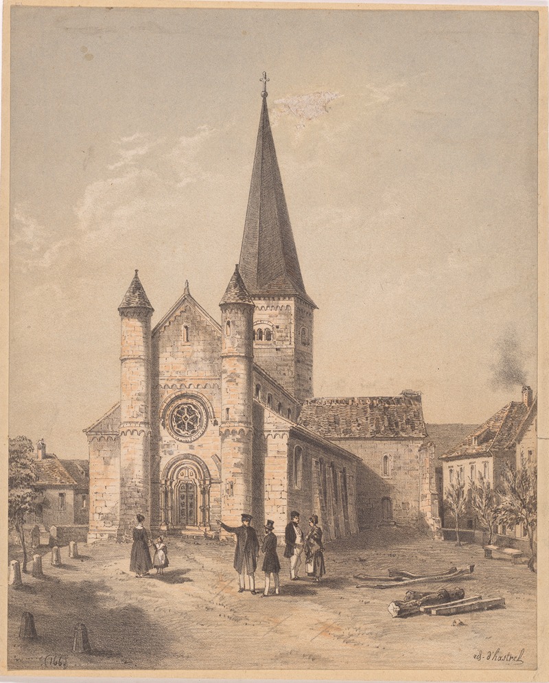 Adolphe Hastrel de Rivedoux - View of the church of Saint Adelphe in Neuwiller-lès-Saverne