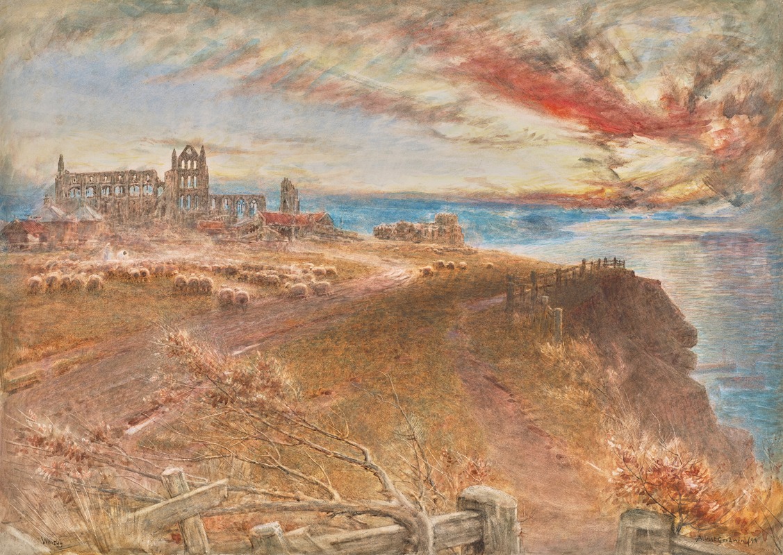 Albert Goodwin - Evening, St Hilda’s Abbey, Whitby, Yorkshire