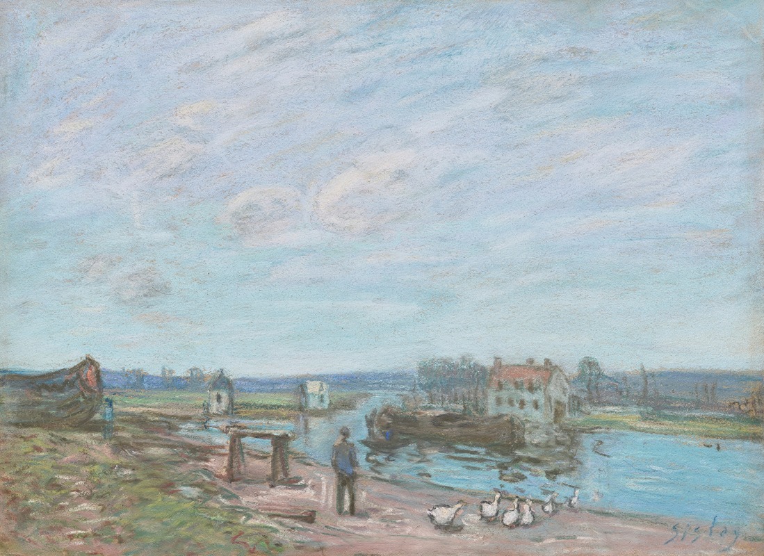 Alfred Sisley - Les oies à Saint-Mammès