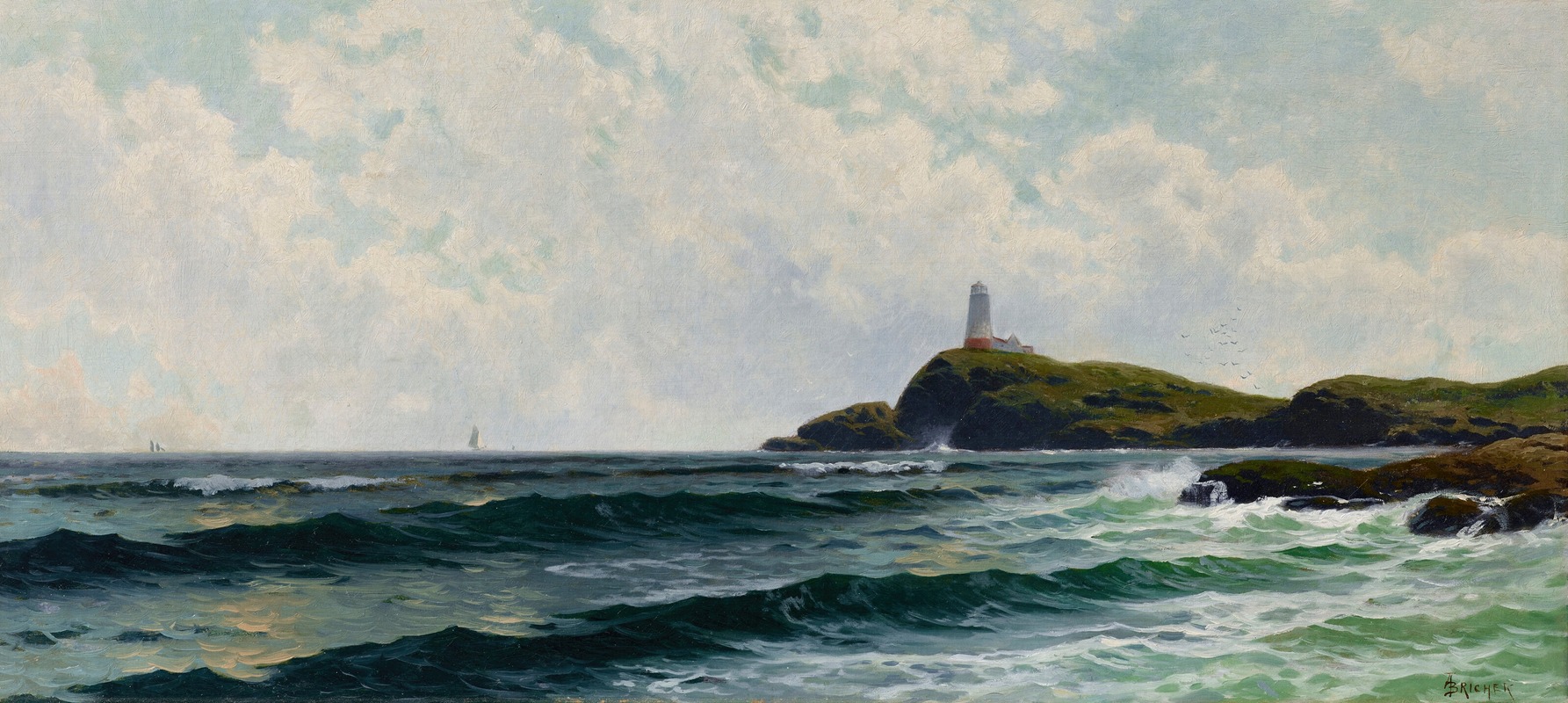 Alfred Thompson Bricher - Lighthouse by the Sea