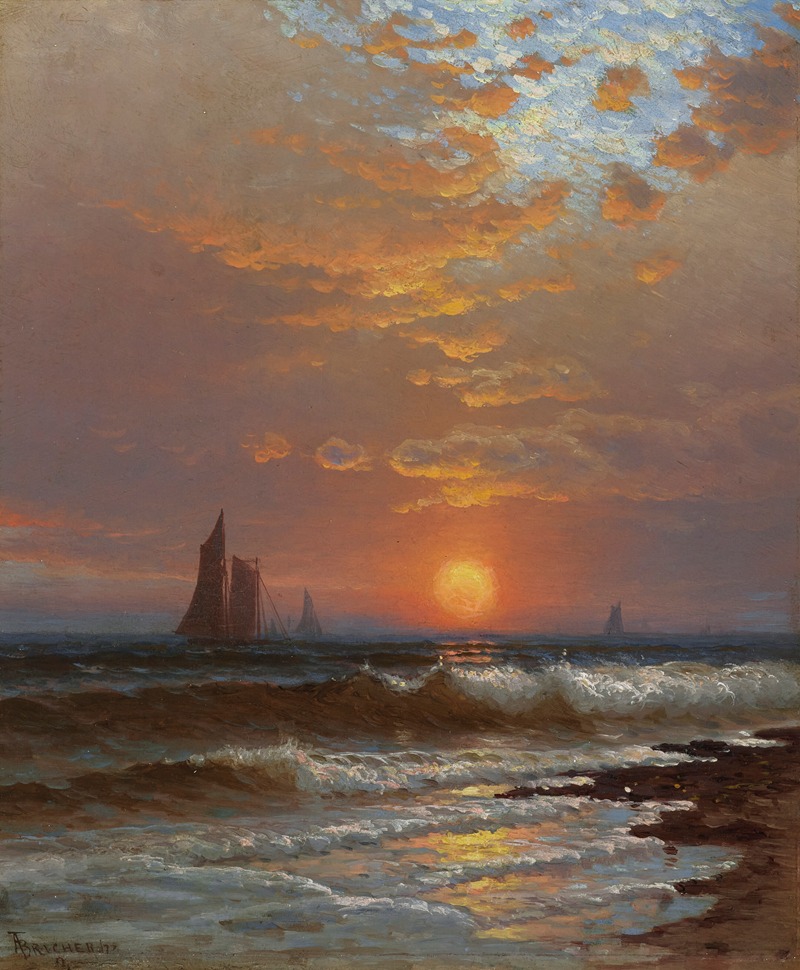 Alfred Thompson Bricher - Sailboats at Sunset