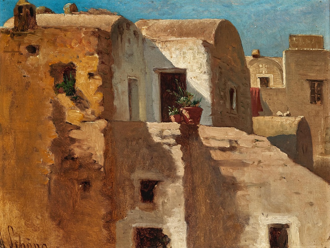 Alois Schönn - A Terrace in Taormina, study